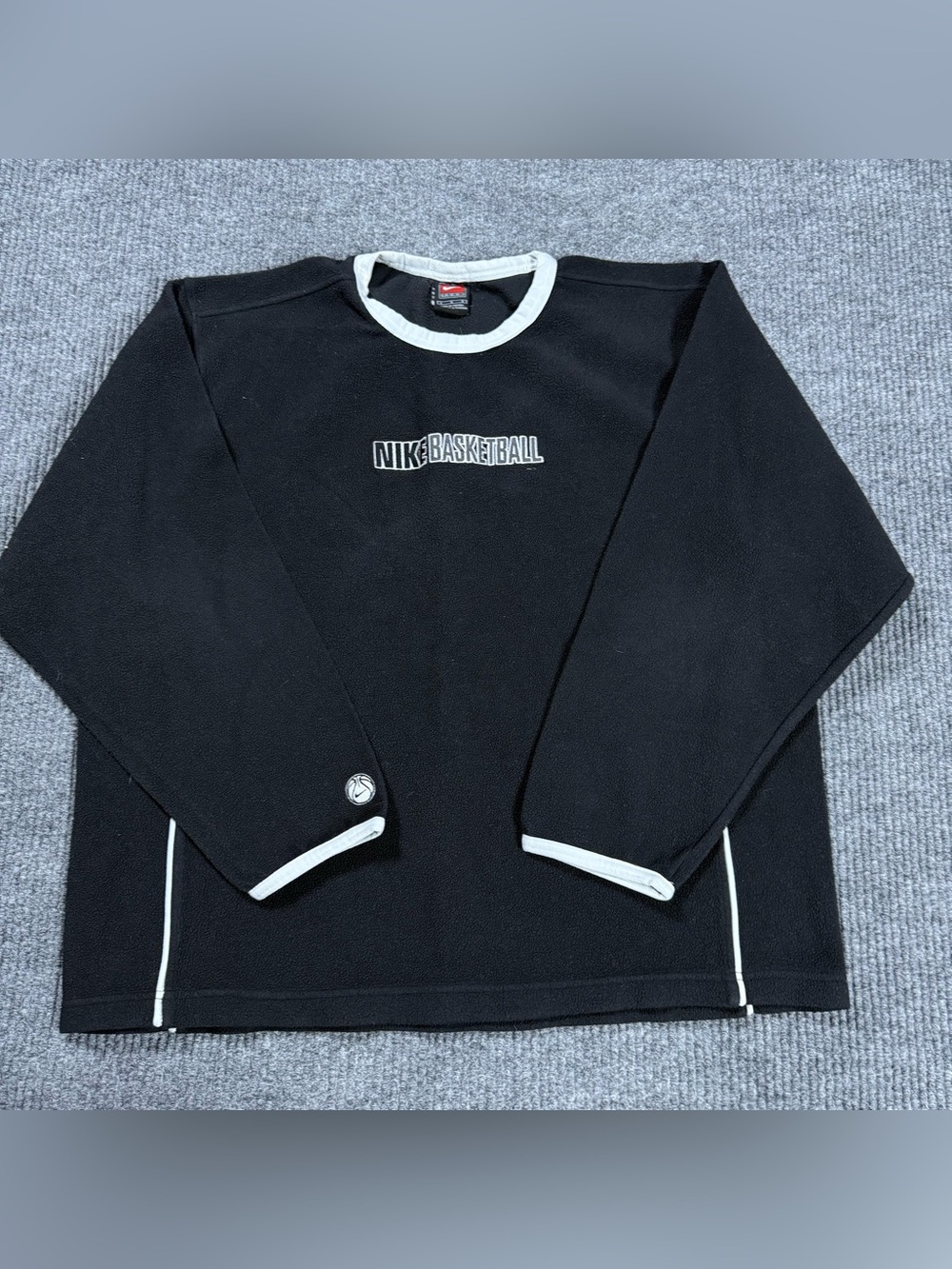 Vintage Nike Basketball Fleece Pullover Sweatshirt Mens Large Black Boxy Y2K 90s